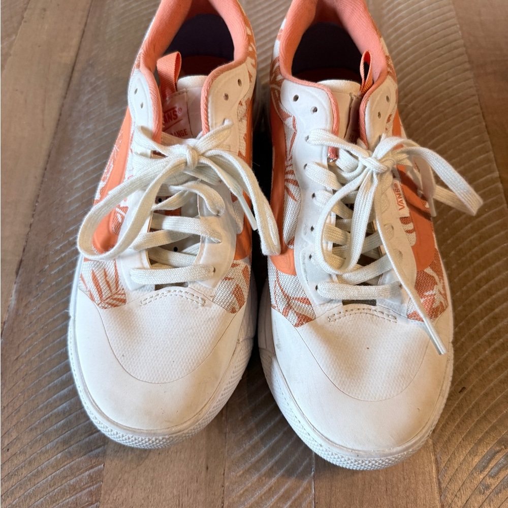 Vans island floral Oran Kids Orange & White Low-Top Sneakers